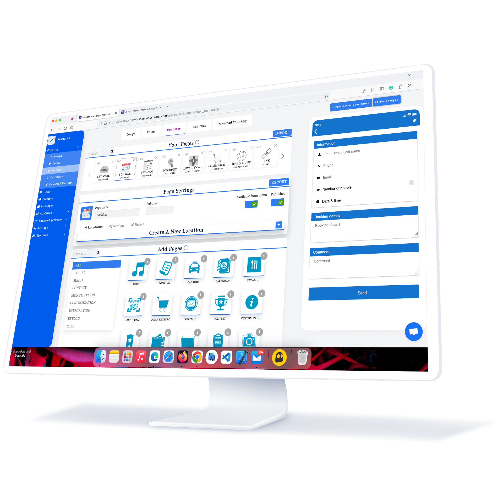 Swiftspeed Appcreator's incredibly user-friendly and no-code custom mobile app builder