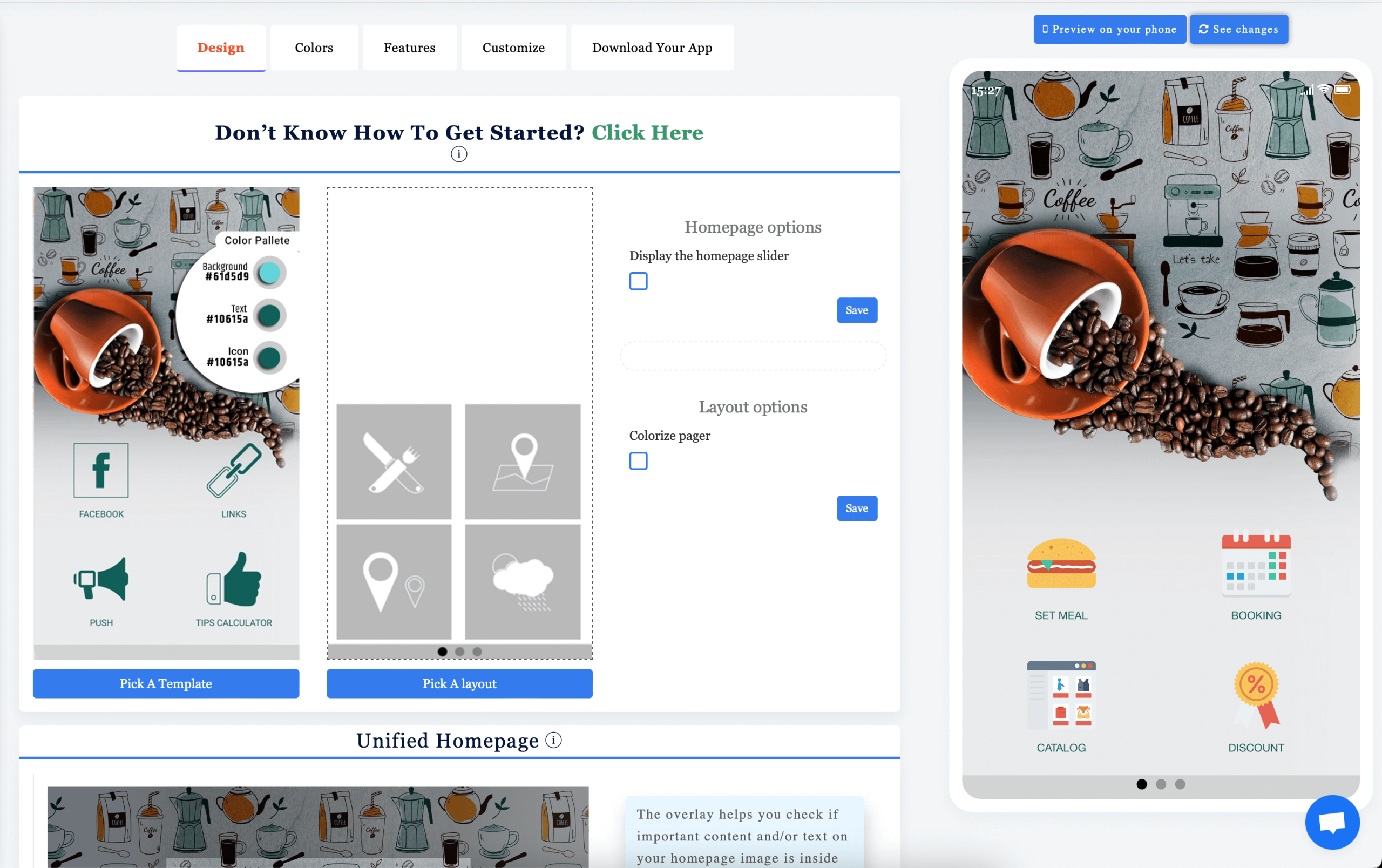 Engaging Home Screen For App Maker editor
